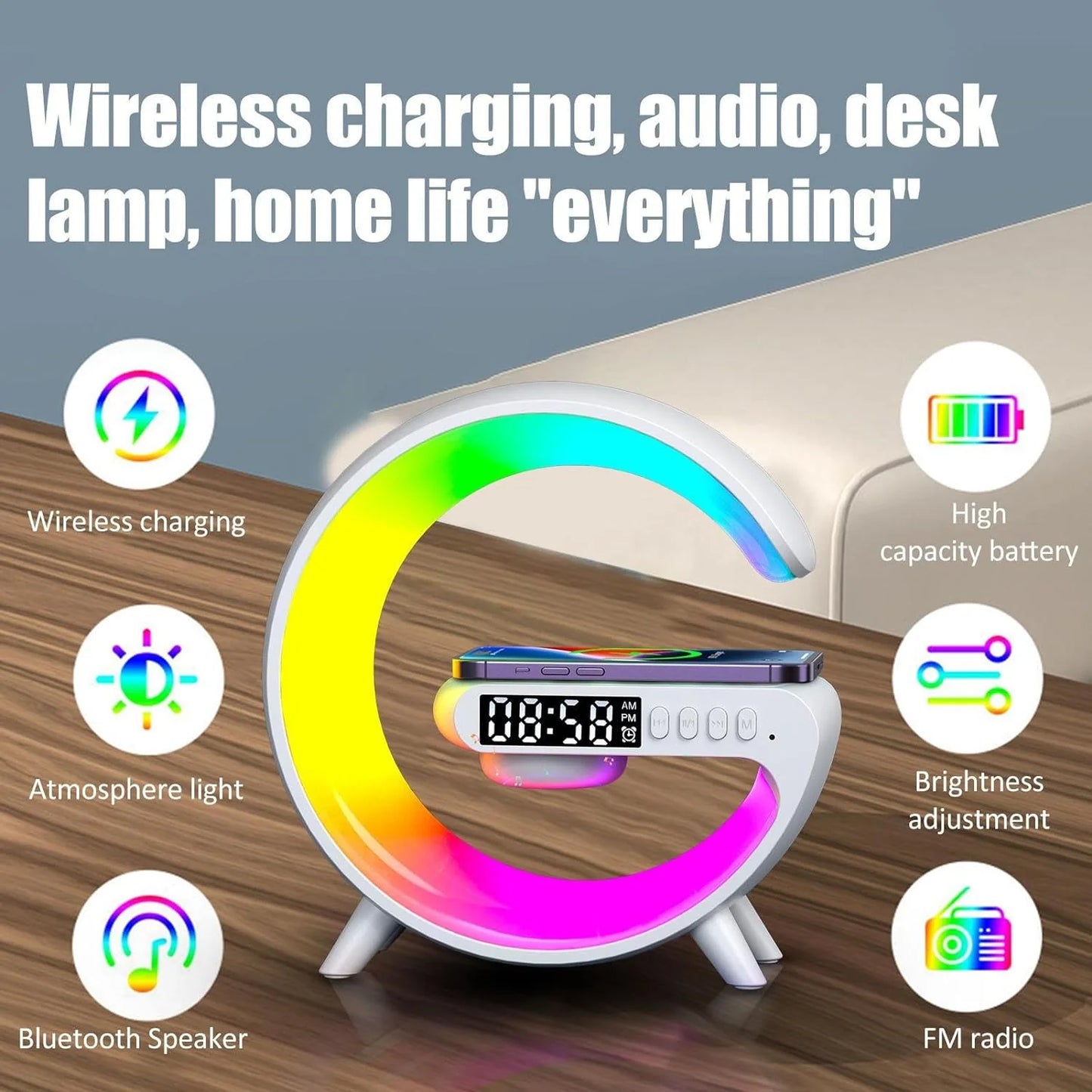 Night Light Wireless Charging Speaker