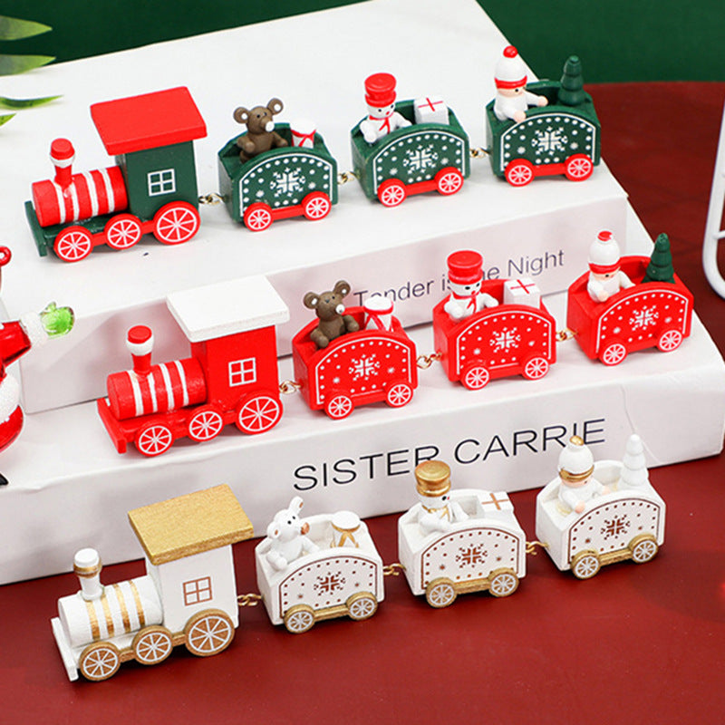 Christmas Wooden Train Decorations