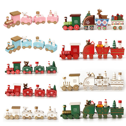 Christmas Wooden Mini Train Decorations