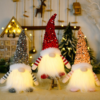 Christmas Sequins and Lights Faceless Doll