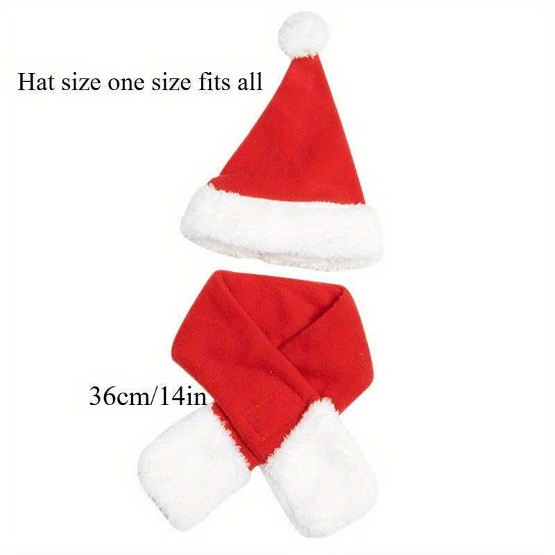 Pet Christmas Hat and Scarf Set